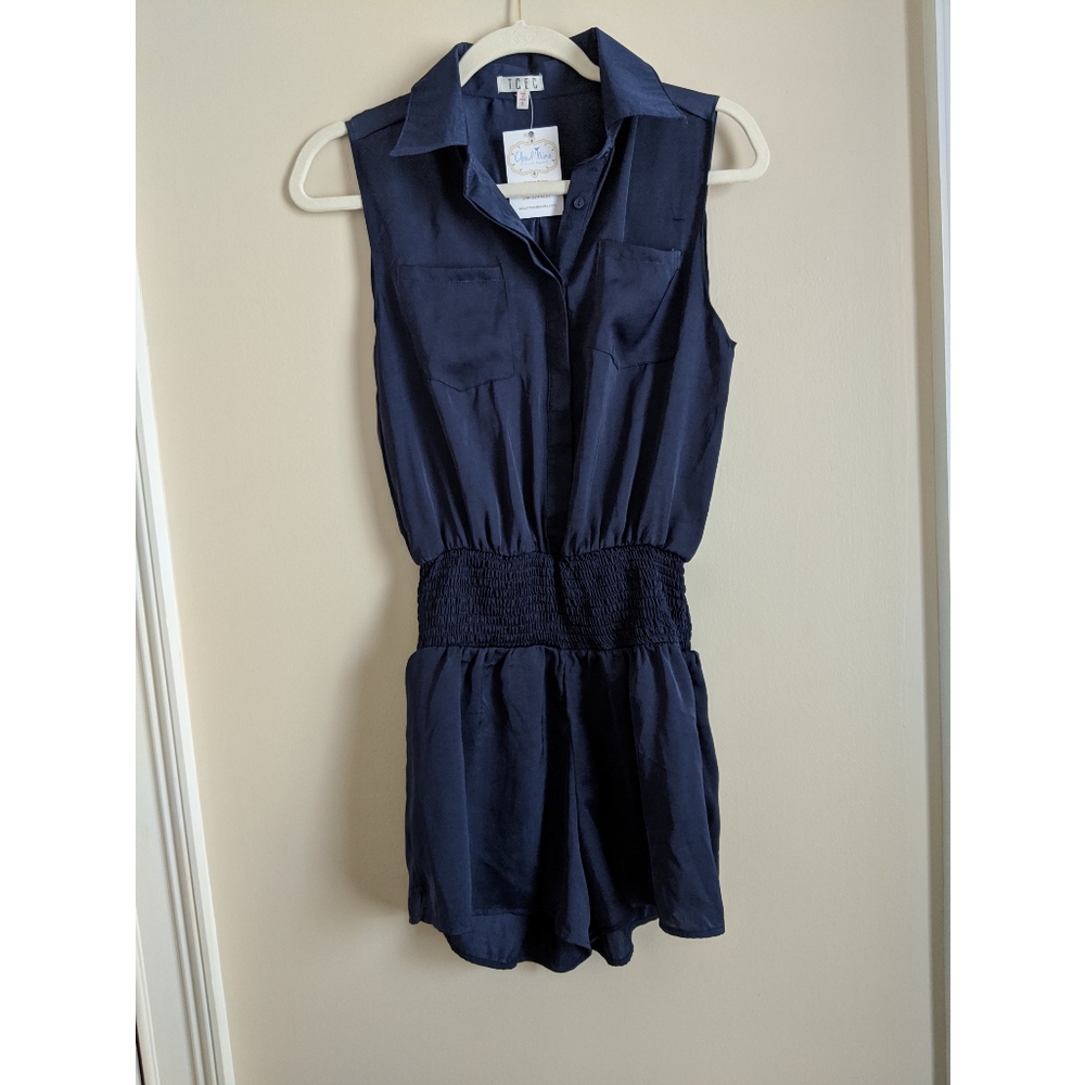 TCEC drop waist romper navy blue Med